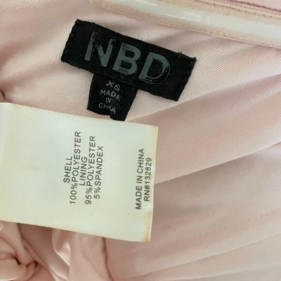 NBD Revolve sequin kash gown baby pink strapless XS - Picture 14 of 15